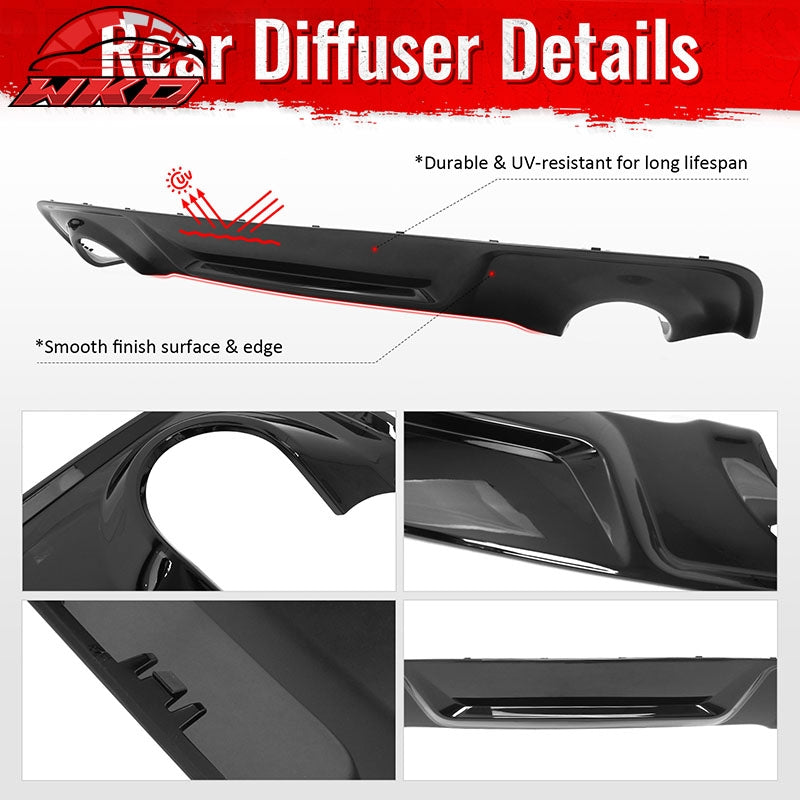 Fits 20-23 Dodge Charger Widebody Rear Bumper Diffuser OE Style Lip Gloss Black