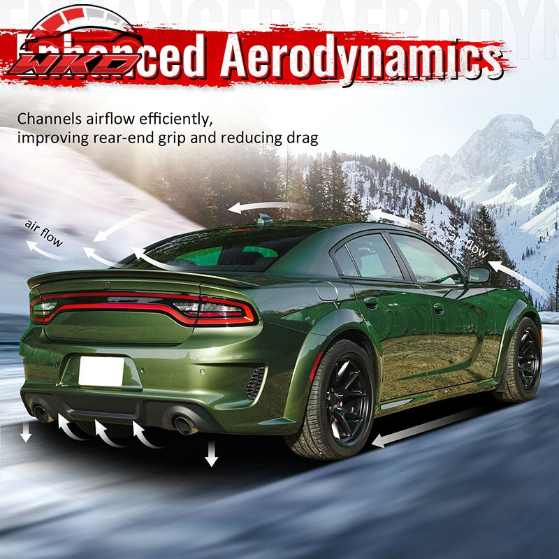 Fits 20-23 Dodge Charger Widebody Rear Bumper Diffuser OE Style Lip Gloss Black