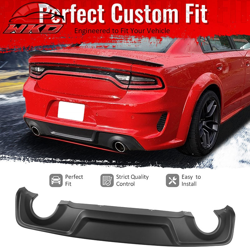 Fits 20-23 Dodge Charger Widebody Rear Bumper Diffuser OE Style Lip Matte Black