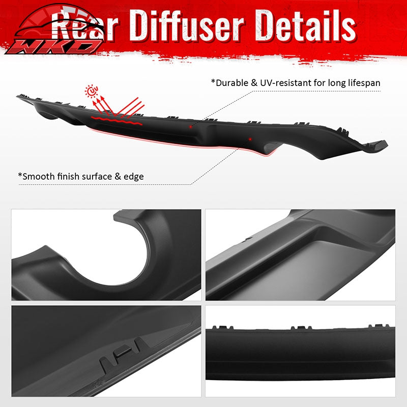 Fits 20-23 Dodge Charger Widebody Rear Bumper Diffuser OE Style Lip Matte Black
