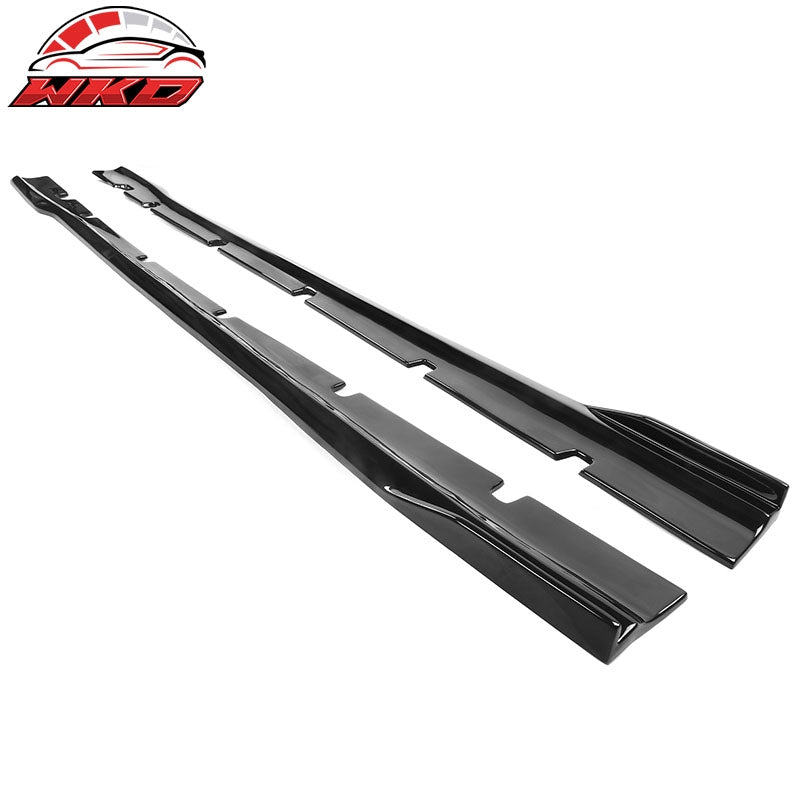 Fits 20-23 Dodge Charger Widebody IKON Style 2PCS Side Skirts Lip PP Gloss Black