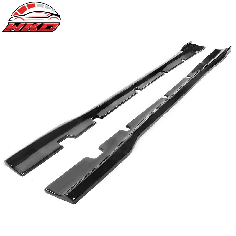 Fits 20-23 Dodge Charger Widebody IKON Style 2PCS Side Skirts Lip PP Gloss Black