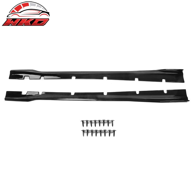 Fits 20-23 Dodge Charger Widebody IKON Style 2PCS Side Skirts Lip PP Gloss Black