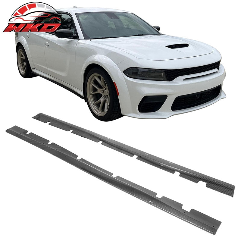 Wholesale 20-23 Dodge Charger Widebody Side Skirts Carbon Fiber Print Rocker Panel - Wikond Auto