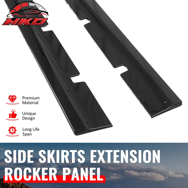 Fits 20-23 Dodge Charger Widebody Side Skirts Gloss Black Rocker Panel Extension