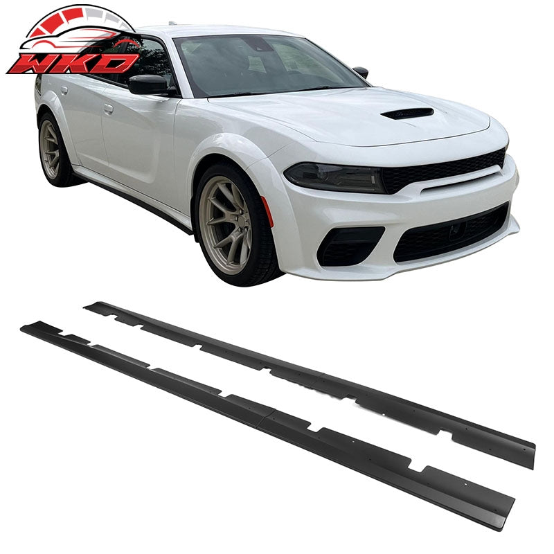 Wholesale 20-23 Dodge Charger Widebody Side Skirts Matte Black Rocker Panel Extension - Wikond Auto