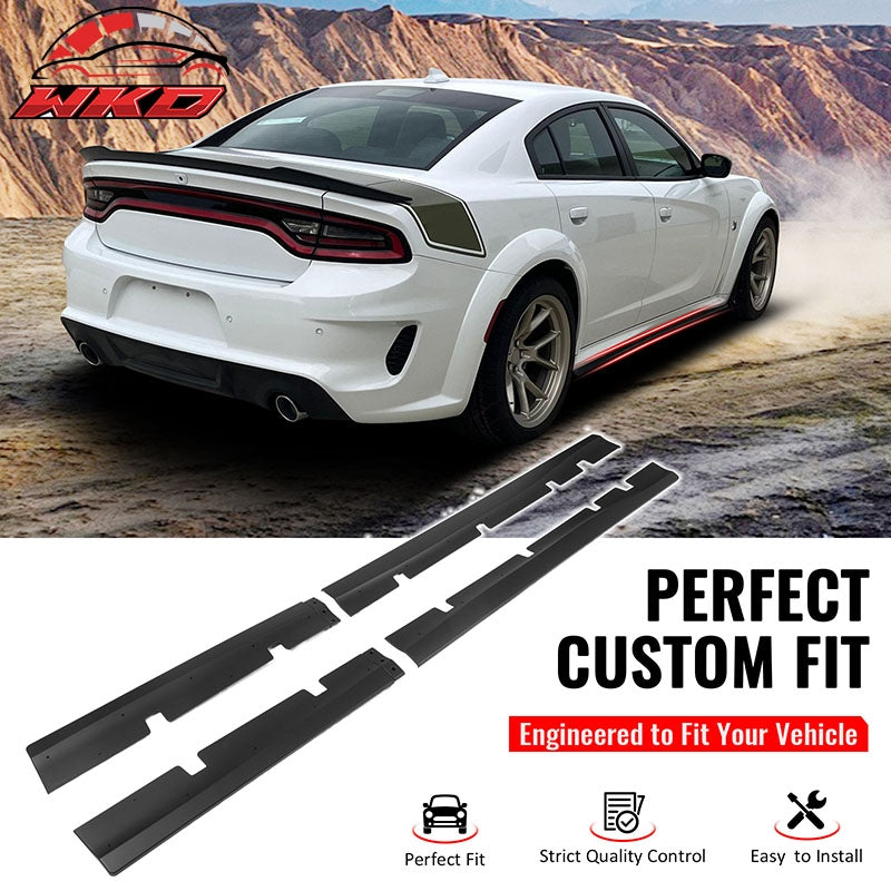 Wholesale 20-23 Dodge Charger Widebody Side Skirts Matte Black Rocker Panel Extension - Wikond Auto