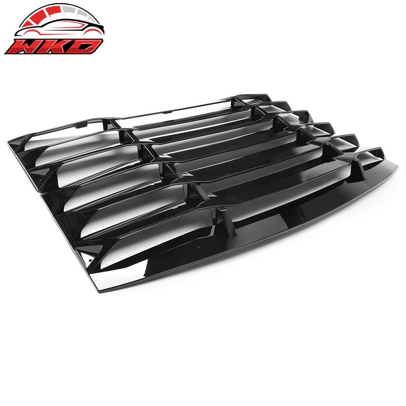 Fits 11-23 Dodge Charger IKON Style Window Louvers Cover Gloss Black 2PCS