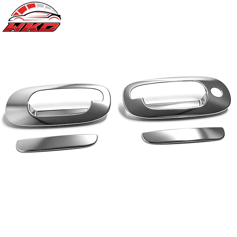 Fits 97-04 Dodge Dakota Chrome ABS Door Handle Cover Cap Trim with 1 Key Hole