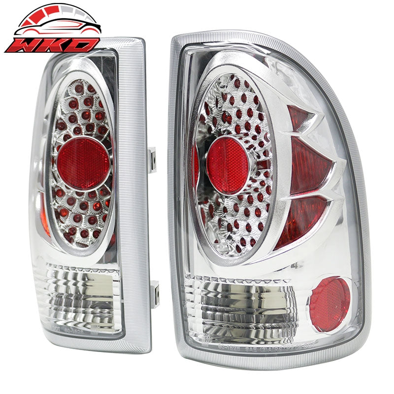 Fits 97-04 Dodge Dakota Left Right RH LH Tail Lights Rear Brake Lamps Set Chrome