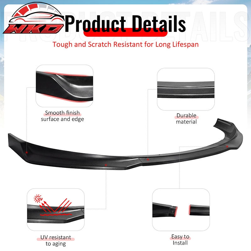 Wholesale 13-16 Dodge Dart IKCS Style PU Front Bumper Lip Chin Spoiler Unpainted 3PCS - Wikond Auto