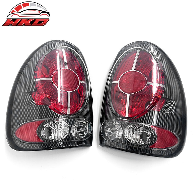 Wholesale 98-03 Dodge Durango Black Housing w/ Carbon Texture Tail Lights Clear Lens