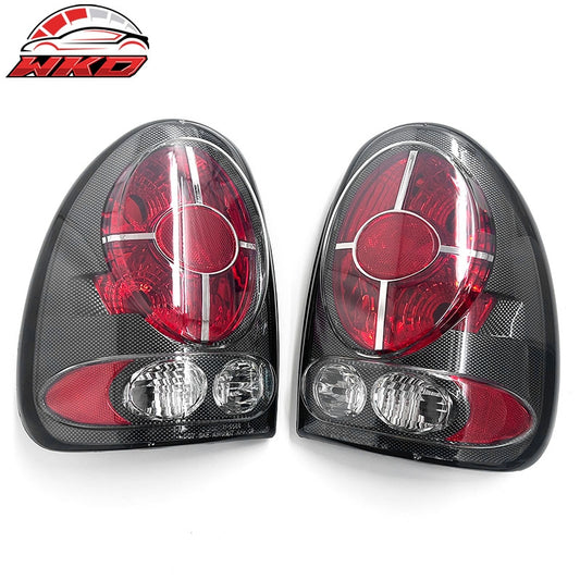 Wholesale 98-03 Dodge Durango Black Housing w/ Carbon Texture Tail Lights Clear Lens - Wikond Auto