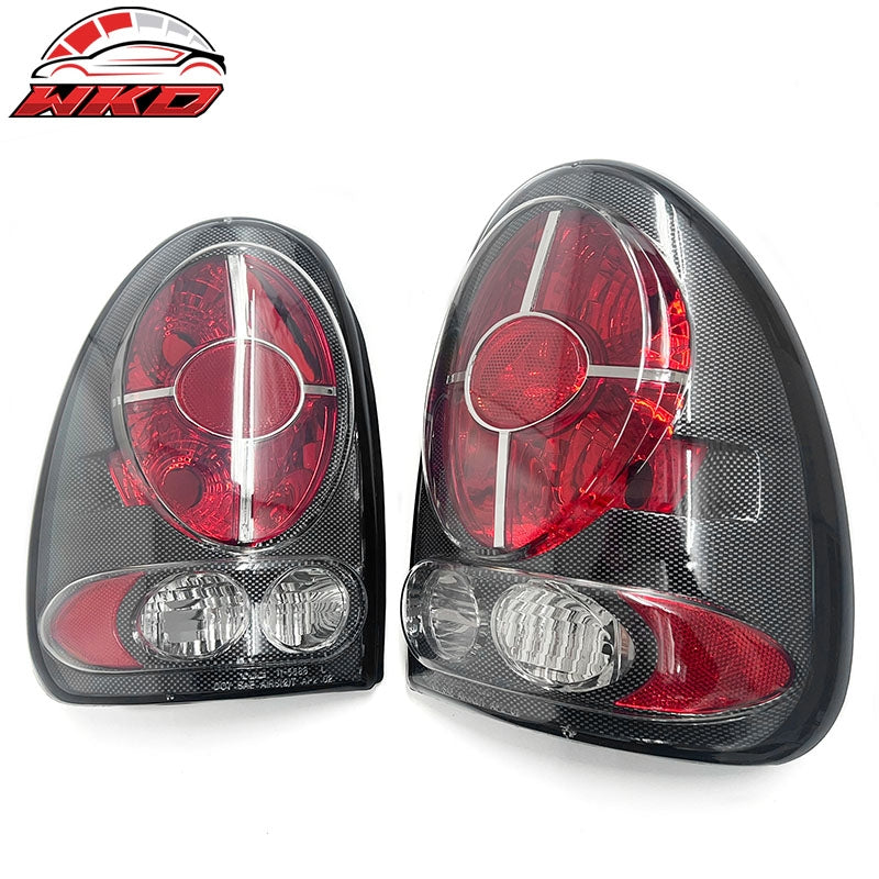 Fits 98-03 Dodge Durango Black Housing w/ Carbon Texture Tail Lights Clear Lens