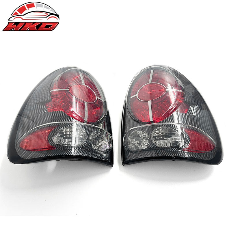 Fits 98-03 Dodge Durango Black Housing w/ Carbon Texture Tail Lights Clear Lens