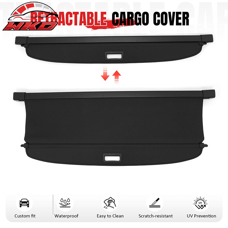 Fits 16-26 Dodge Durango Carbon Fiber Texture Cargo Cover + Backrest + Trunk Mat