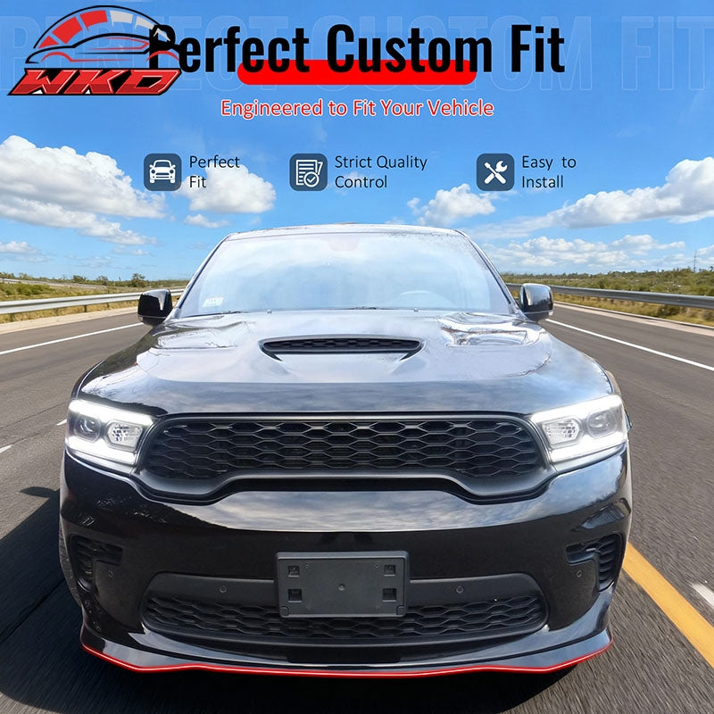 Wholesale 21-26 Dodge Durango Front Bumper Lip 21+ Hellcat Style Gloss Black Spoiler - Wikond Auto