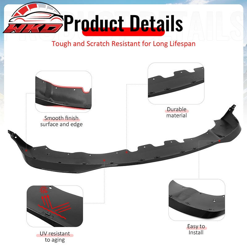 Wholesale 21-26 Dodge Durango Front Bumper Lip 21+ Hellcat Style Gloss Black Spoiler - Wikond Auto