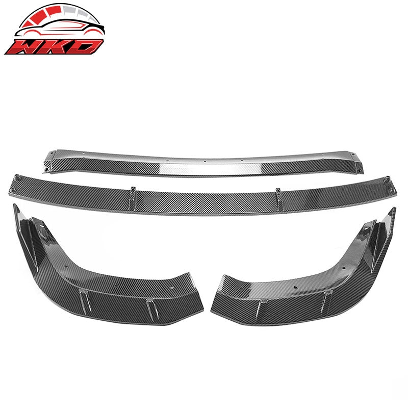 Fits 21-26 Dodge Durango Hellcat Front Bumper Lip Carbon Fiber Print Spoiler 4PC