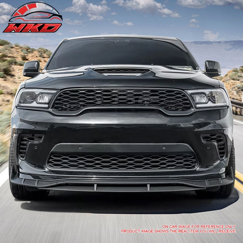 For 21-26 Dodge Durango Hellcat Front Bumper Lip Gloss Black Spoiler 4PC Valance