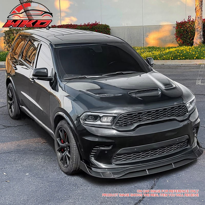 For 21-26 Dodge Durango Hellcat Front Bumper Lip Gloss Black Spoiler 4PC Valance