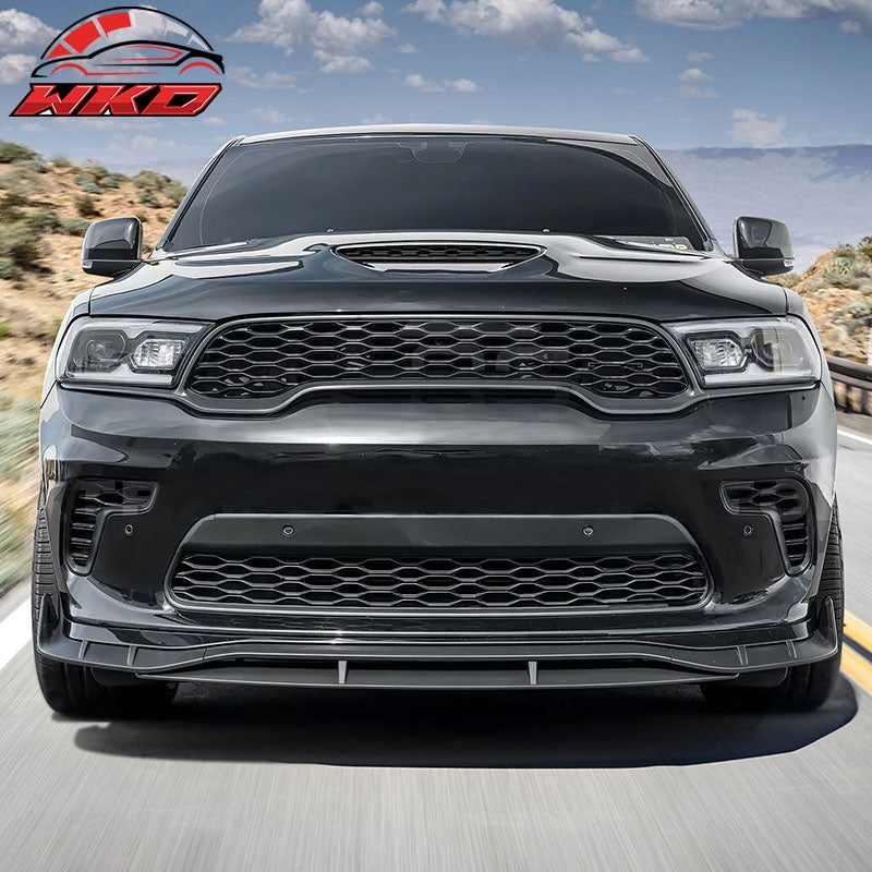 For 21-26 Dodge Durango Hellcat Front Bumper Lip Matte Black Spoiler 4PC Valance