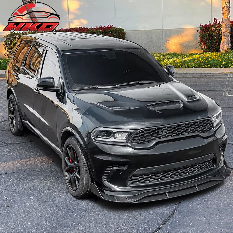 For 21-26 Dodge Durango Hellcat Front Bumper Lip Matte Black Spoiler 4PC Valance