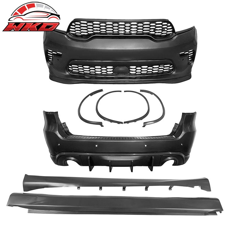Fits 21-26 Dodge Durango Hellcat Style Front & Rear Bumper Cover W/V2 Diffuser