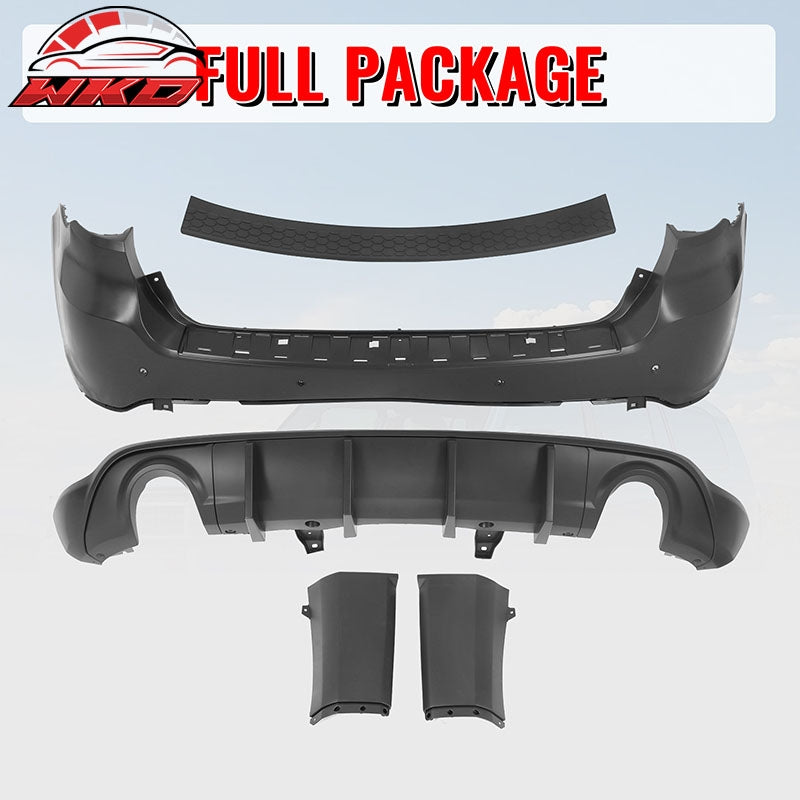 Fits 21-25 Dodge Durango Hellcat Rear Bumper Cover W/V1 Diffuser & Step Plate