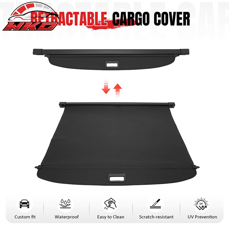 Fits 11-26 Dodge Durango Retractable Cargo Cover W/2nd Row Carbon Fiber Texture