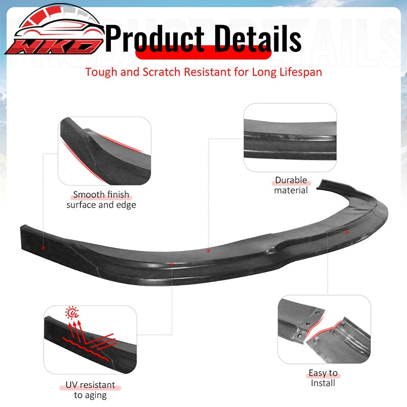 Wholesale For 11-20 Dodge Grand Caravan CK Style Front Bumper Lip Spoiler Unpainted PU 3PC - Wikond Auto