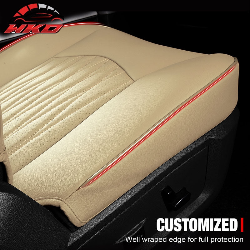 Fits 13-25 Dodge Ram 1500 13-26 2500 3500 Front Rear Seat Covers Full Set Beige