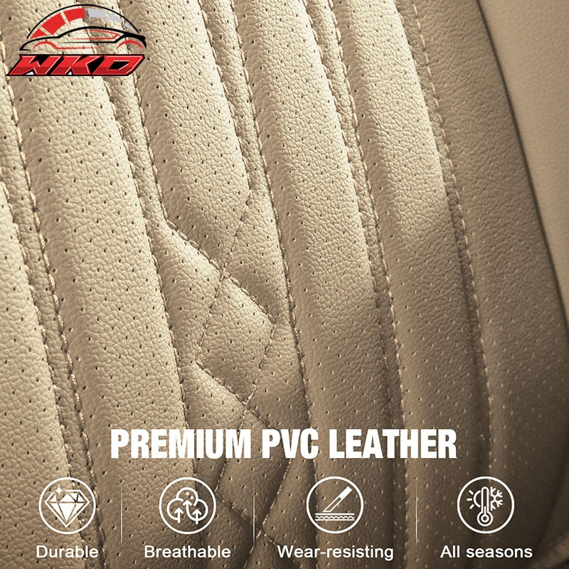 Fits 13-25 Dodge Ram 1500 13-26 2500 3500 Front Rear Seat Covers Full Set Beige