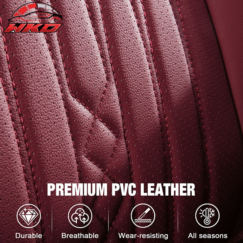 Fits 13-25 Dodge Ram 1500 13-26 2500 3500 Front Row Seat Covers Protector Red