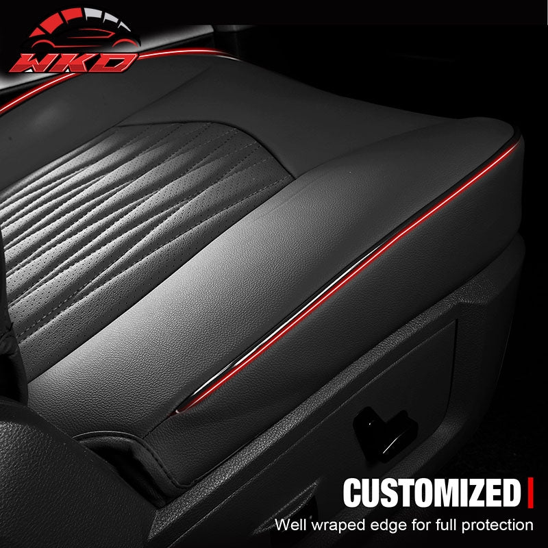 Fits 13-25 Dodge Ram 1500 13-26 2500 3500 Front Row Seat Covers Protector Black