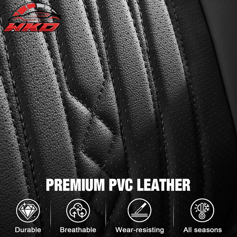 Fits 13-25 Dodge Ram 1500 13-26 2500 3500 Front Row Seat Covers Protector Black