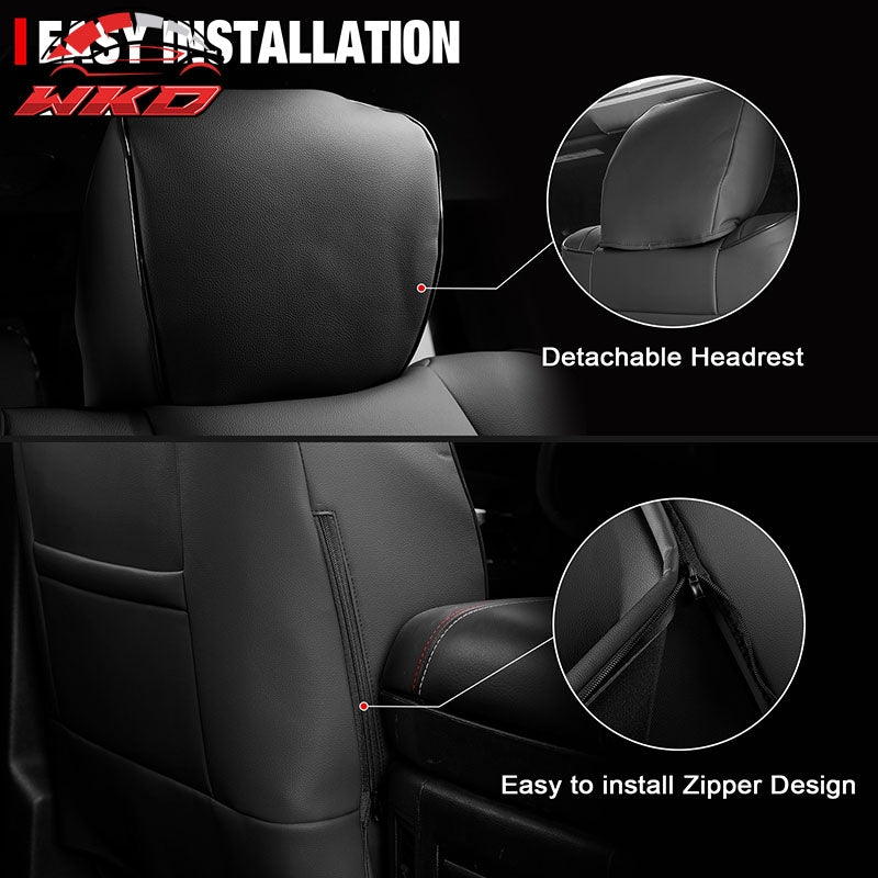 Fits 13-25 Dodge Ram 1500 13-26 2500 3500 Front Row Seat Covers Protector Black