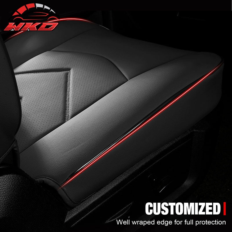 Fits 19-26 Dodge Ram 1500 Crew Cab Pickup Front Row Seat Covers Black Protector