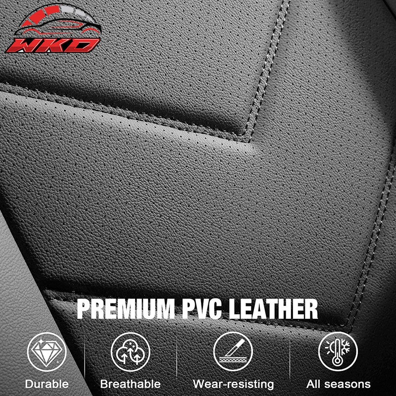Fits 19-26 Dodge Ram 1500 Crew Cab Pickup Seat Covers Full Set Protector Black