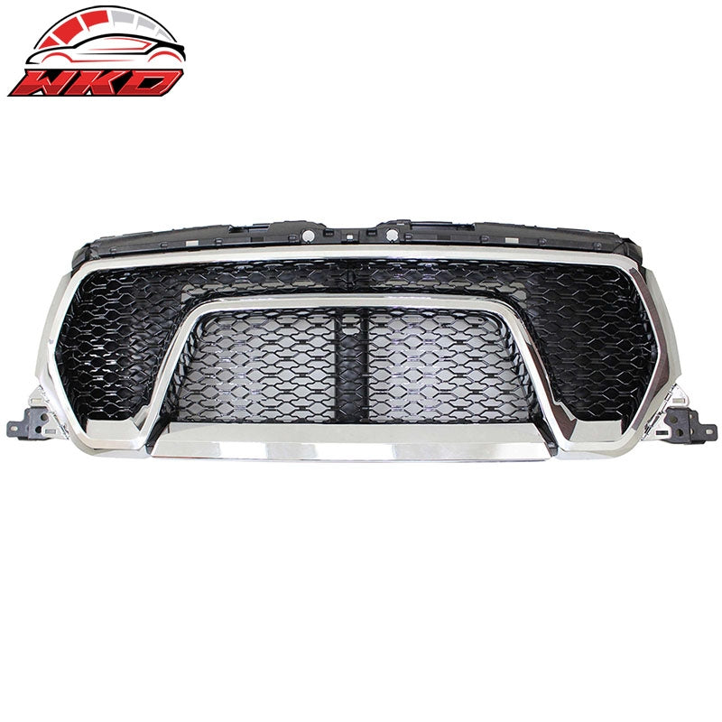 Fits 19-24 Dodge Ram 1500 Rebel Style Front Bumper Hood Mesh Grille - Chrome