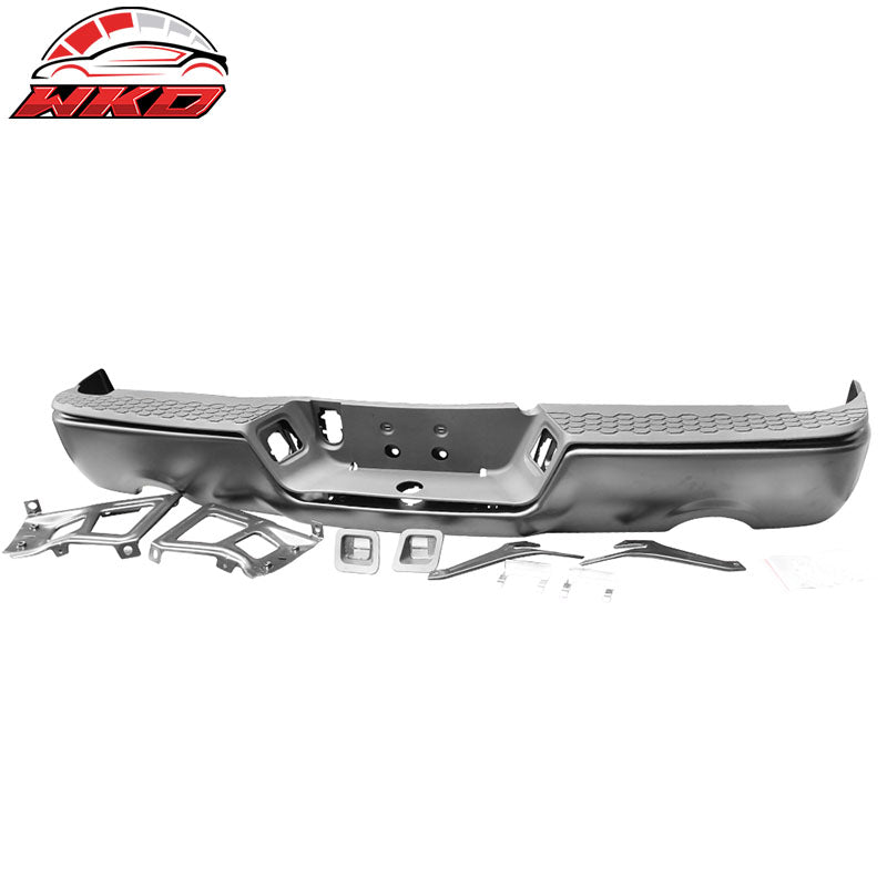 Fits 09-18 Dodge Ram 1500 Unpainted Rear Step Bumper Cover w/Dual Exhaust Holes