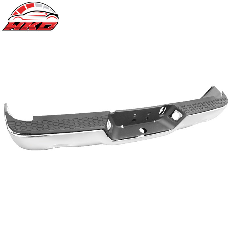Fits 09-18 Dodge Ram 1500 Chrome Rear Step Bumper Cover w/ Dual Exhaust Holes