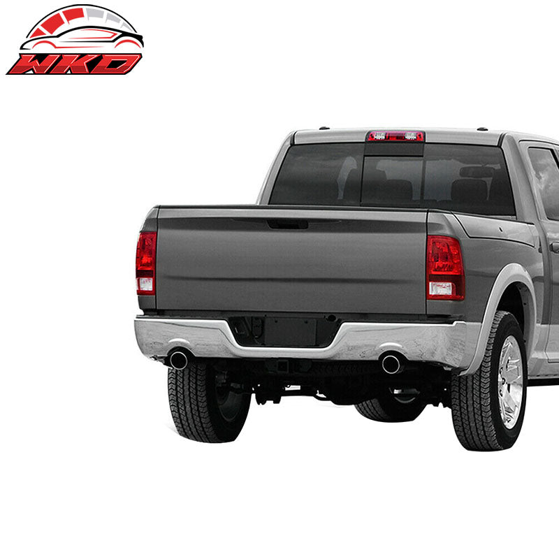 Fits 09-18 Dodge Ram 1500 Chrome Rear Step Bumper Cover w/ Dual Exhaust Holes