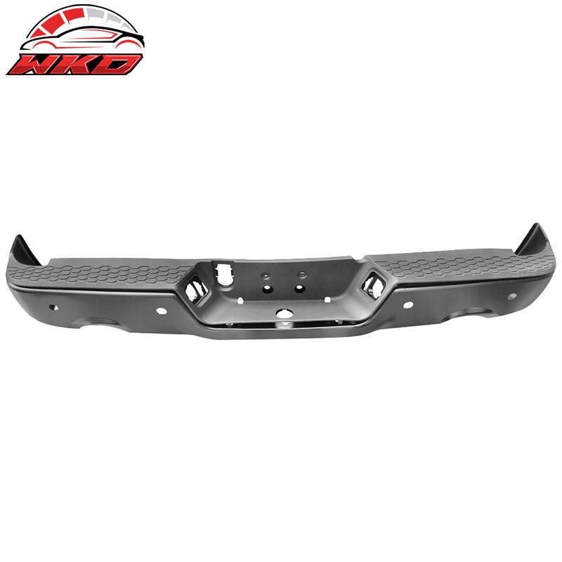 Fits 09-18 Dodge 1500 Unpainted Rear Step Bumper w/ Dual Exhaust & Sensor Holes