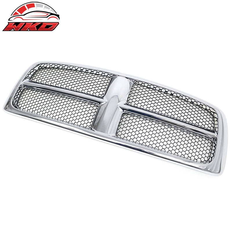 Fits 2002-2005 Dodge Ram Chrome Molding W/ Black OE Style Front Upper Grille ABS