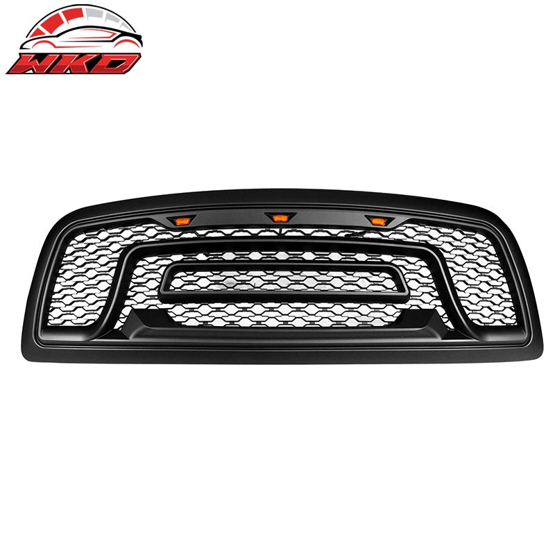 Fits 09-12 Dodge Ram 1500 Front Upper Grille Guard W/Signal Lights Matte Black