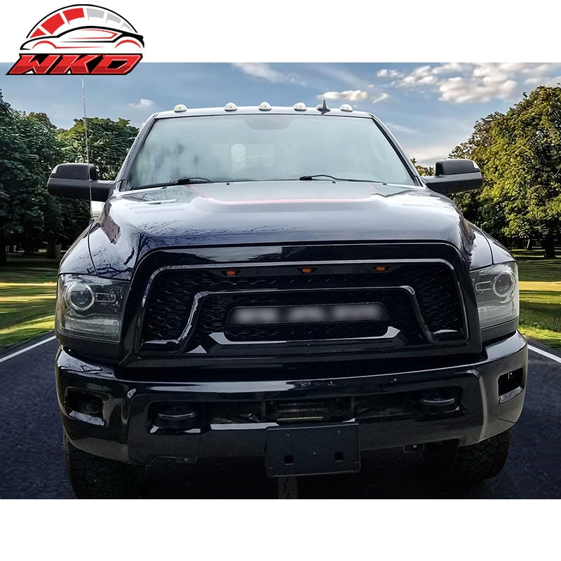 Fits 10-18 Dodge Ram 2500 3500 Front Grille Guard w/ Signal Light Gloss Black