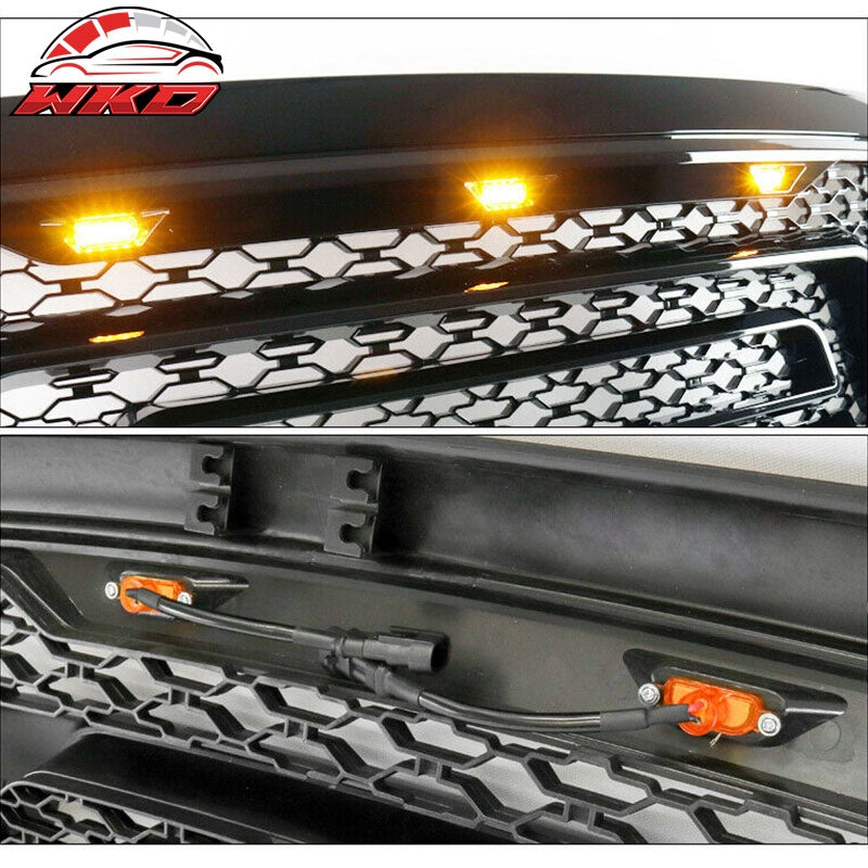 Fits 10-18 Dodge Ram 2500 3500 Front Grille Guard w/ Signal Light Gloss Black