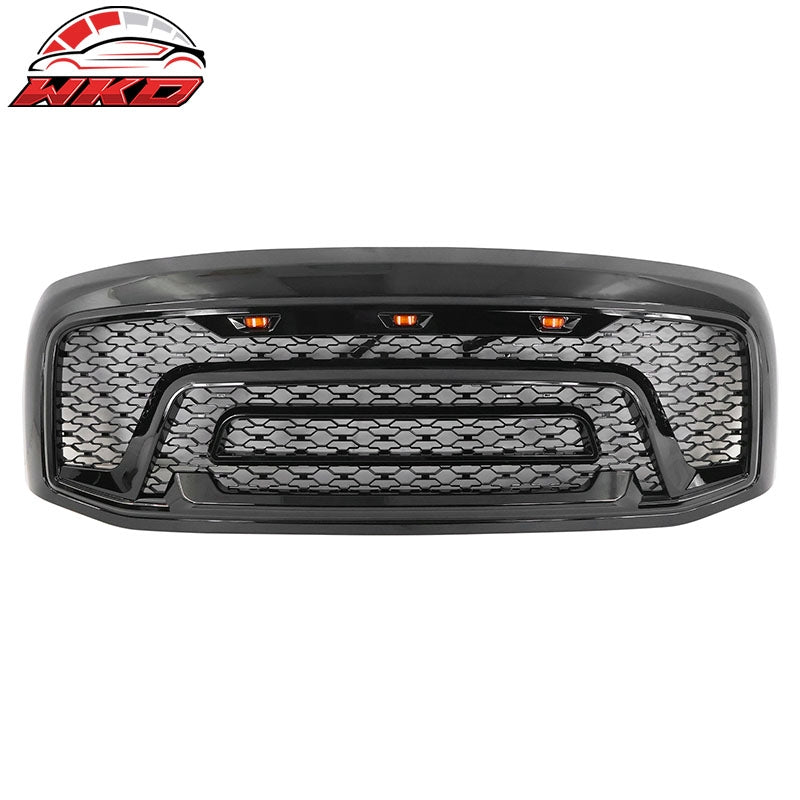 Wholesale 06-09 Dodge Ram 1500 2500 3500 Gloss Black Front Grille With Signal Lights