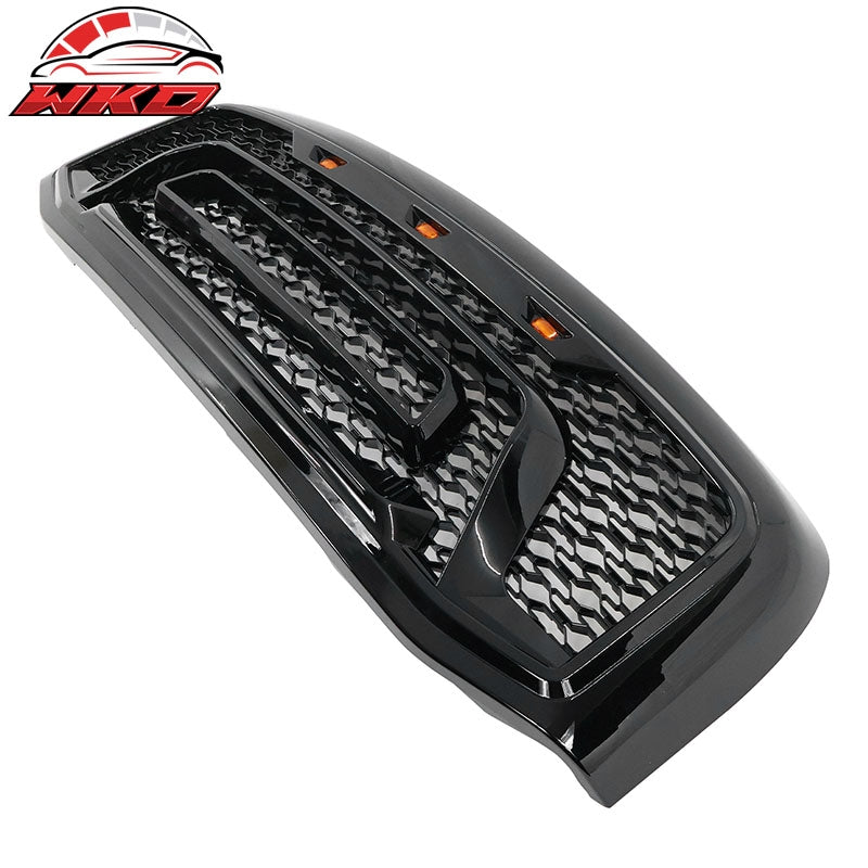 Fits 06-09 Dodge Ram 1500 2500 3500 Gloss Black Front Grille With Signal Lights